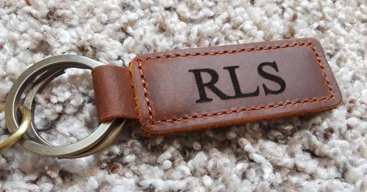 Custom Leather Keychain With Coordinates